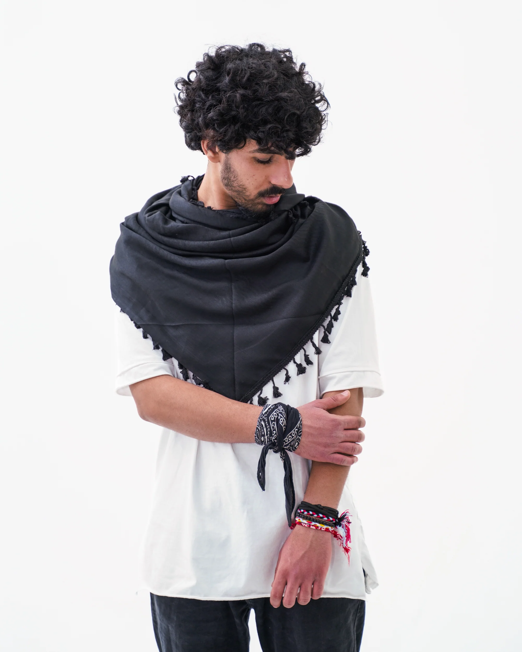 Pure Black Hirbawi® Kufiya - Image 3