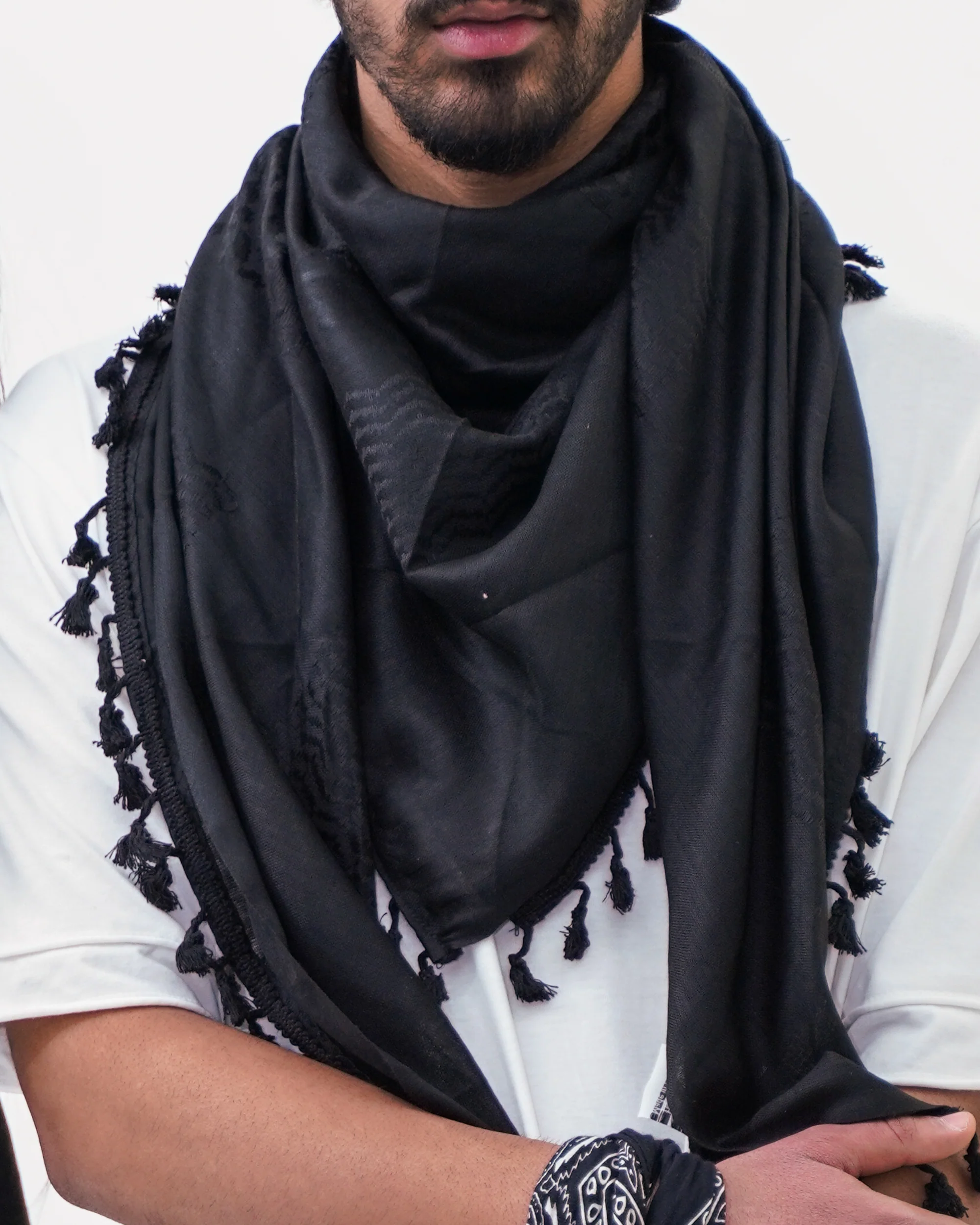 Pure Black Hirbawi® Kufiya - Image 4