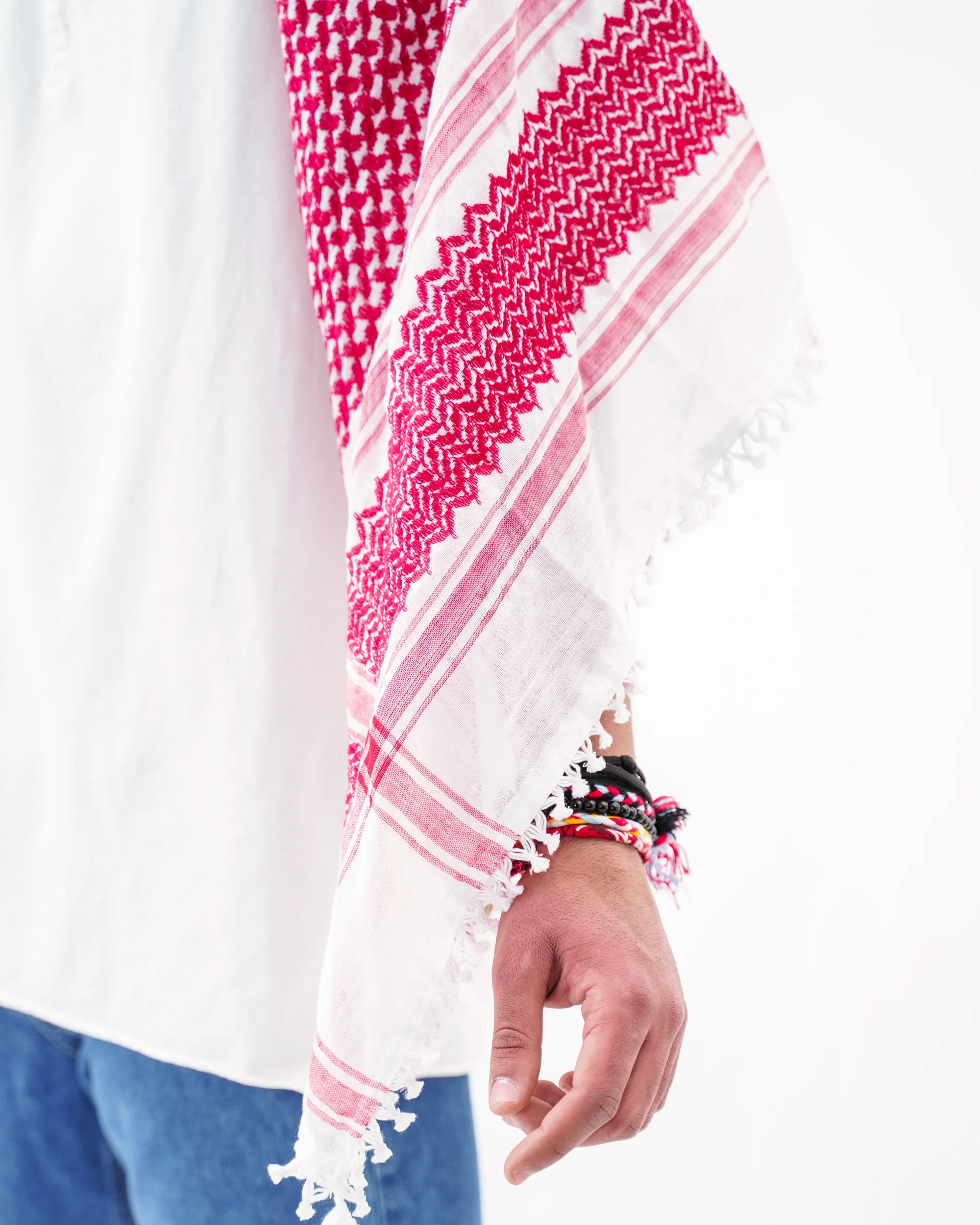 Red & White Hirbawi® Kufiya - Image 4